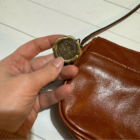 Patricia Nash Brown Leather Embossed Floral Crossbody Shoulder Bag Purse - Picture 6 of 10